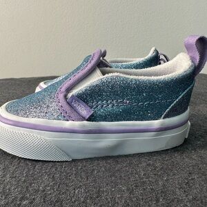 Toddler size 3 glitter Ombré slip on vans NWT